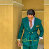 Elegant men's wedding suit featuring a double-breasted jacket and matching trousers, crafted from high-quality wool.