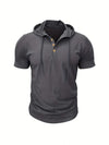 Slim Fit Hooded Men's Gym T-Shirt in quick-dry polyester, perfect for workouts and casual outings, enhancing performance and