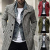 Chic plaid men's trench coat with single-breasted closure, perfect for cold weather and stylish daily wear. Available in size
