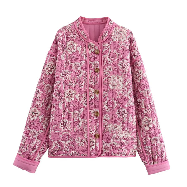 Comfortable cotton blend outerwear with distinctive print and versatile styling