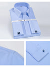 Formal French cuff shirt with included cufflinks in breathable wrinkle-resistant fabric