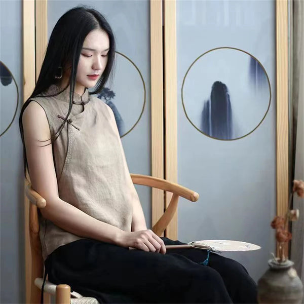Eco-friendly lightweight linen top perfect for warm weather outings.