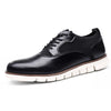 Elegant Men's Brogue Lace-Up Shoes - Soft Leather