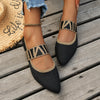 Pointed toe color-block flats with breathable knitted upper and slip-on convenience