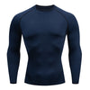Men's breathable compression fitness t-shirt for active wear, moisture-wicking, quick-dry, and stretchable design for workout