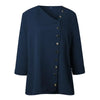 Elegant long sleeve office blouse for women in solid colors, featuring a double-breasted closure and slim fit for professiona