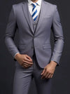 Elegant men's suit in light gray, versatile for both business and casual events.