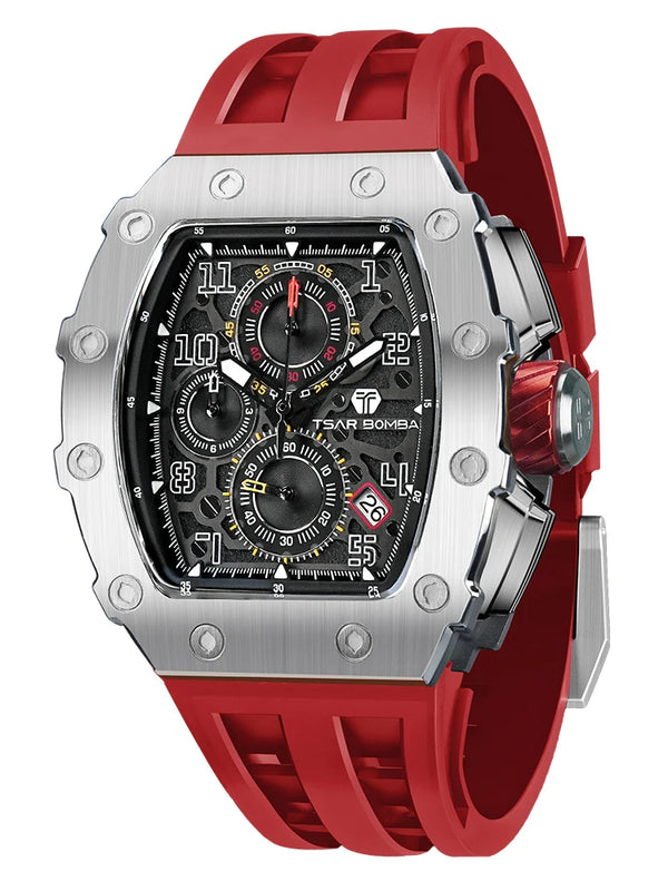 Close-up of TSAR BOMBA watch's luxurious design and craftsmanship.