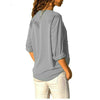 Elegant long sleeve office blouse for women, double-breasted, slim fit, versatile for business attire in multiple colors.