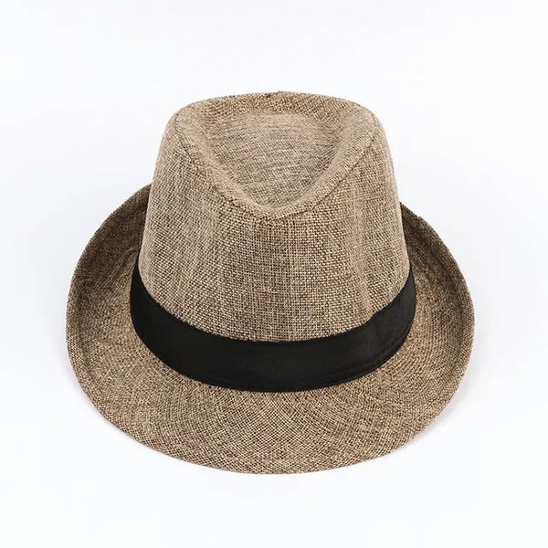 Lightweight breathable fedora made from cotton and polyester blend.