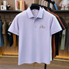 Premium cotton blend polo shirt with small pony embroidery on left chest area