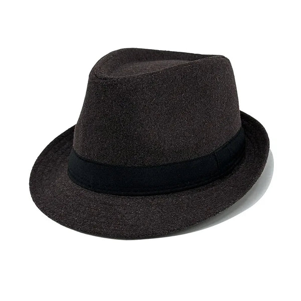 Sophisticated gray wool hat for stylish outdoor events.