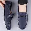 Premium leather loafers for men in classic black, ideal for dress shoes.