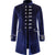Elegant men's medieval-style trench coat in black, featuring a stand collar and single-breasted design for formal occasions.