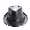 Unisex bowler hat in faux leather, easy to clean and maintain for long-lasting wear.