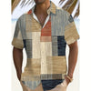 Streetwear plaid shirt in polyester-cotton blend with eye-catching 3D printed elements