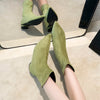 Chic women's ankle boots with low heel, flannel upper, zip closure, perfect for spring and autumn, stylish and comfortable.