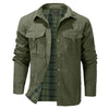 Men's Western Flannel-Lined Casual Jacket with metal buttons, multiple pockets, and soft flannel lining for cool weather comf