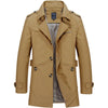 Sleek Men's Casual Business Trench Coat in polyester with turn-down collar, perfect for stylish business and casual wear.