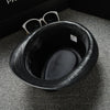 Elegant unisex bowler hat in black, suitable for both men and women.