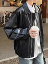 Chic genuine leather jacket for women with zippered closure, tailored fit, perfect for autumn and winter casual or formal wea