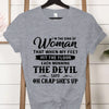 I Am That Kind of Woman Graphic Tee in white with bold black lettering on soft polyester fabric