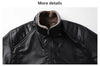 Men's winter apparel featuring a chic faux leather biker jacket.