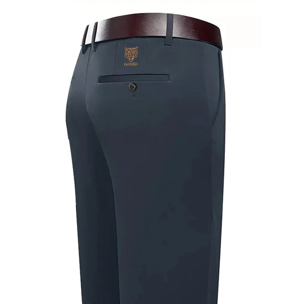 Effortless Elegance Elastic Straight Suit Pants