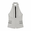 Flattering evening halter top with premium texture and versatile styling