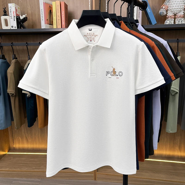 Classic short sleeve polo showcasing iconic pony embroidery and refined styling