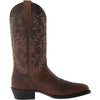 Handmade leather cowboy boots with decorative stitching and cushioned insole