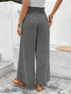 Floral wide-leg chiffon pants for women, ankle-length, elastic waist, perfect for summer fashion and casual chic outfits.