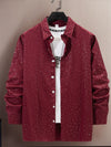Stylish Gold Print Men's Casual Shirt in full sleeve, perfect for all-season wear and versatile for any occasion.