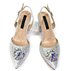 Crystal-adorned formal sandals with cushioned PU insole for all-night comfort