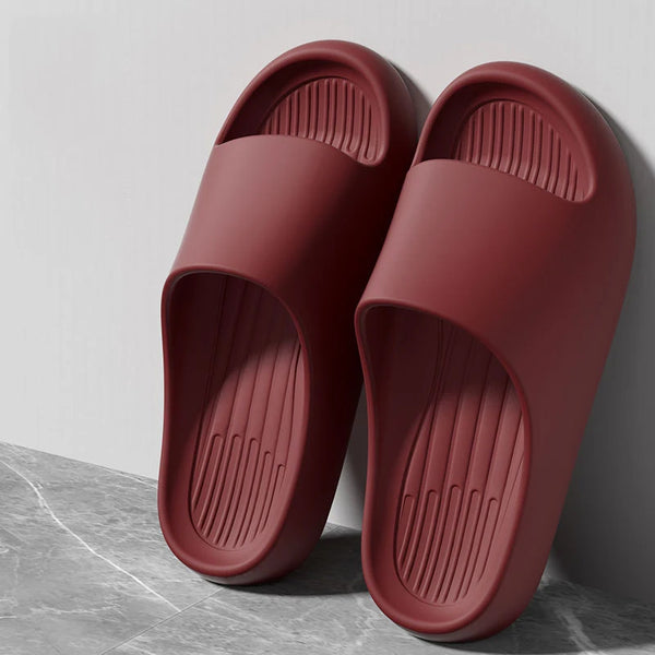 Easy-care waterproof slides with injection-molded design available in hard-to-find large sizes