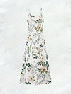 Woman's breezy floral maxi dress featuring flattering V-neckline and comfortable regular fit A-line silhouette