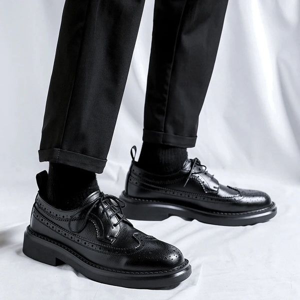 Durable and stylish dress shoes for men in black.