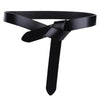 Premium Knot Cowhide Leather Belt for Women, adjustable, chic design, perfect for dresses and high-waist pants.