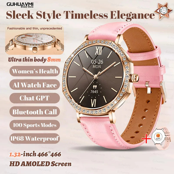 Elegant smartwatch paired with fashionable accessories, showcasing versatility.