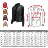 Chic women's slim leather biker jacket with zip detail, stand-up collar, and tailored fit for a stylish urban look.