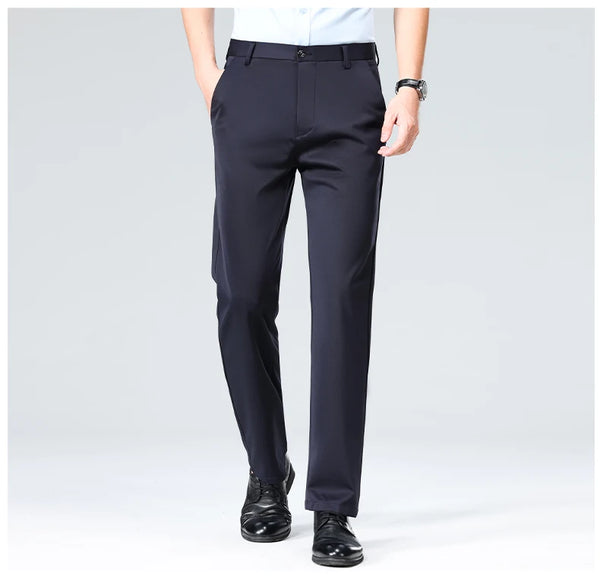 Smart casual polyester suit pants with all-day comfort technology