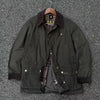 Waxed Cotton Moto Trench Coat with Corduroy Collar, mid-length, waterproof, stylish, durable, perfect for urban adventures.