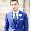 Elegant men's 3-piece suit in slim fit for business and formal events, featuring a blazer, vest, and trousers.
