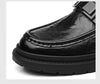Sleek design of men's leather loafers, perfect for office wear.
