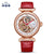 Durable stainless steel case of the watch with a radiant mother of pearl finish.