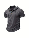 Slim Fit Hooded Men's Gym T-Shirt in quick-dry polyester for active wear, perfect for workouts and casual outings.