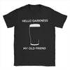 Hello Darkness Beer Lover's Cotton T-Shirt in black, featuring a playful beer print, perfect for casual outings and gifts.