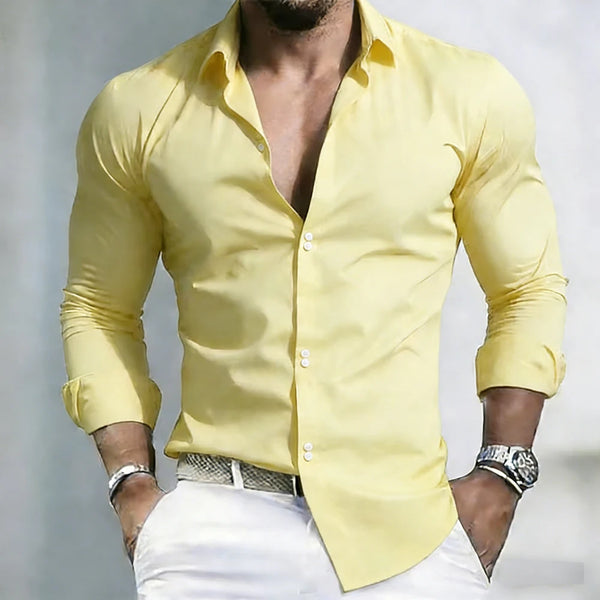 Classic business shirt in stretch modal fabric with extended sizes and refined cut