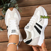 Women's casual patchwork sneakers with cushioned insole for all-day comfort