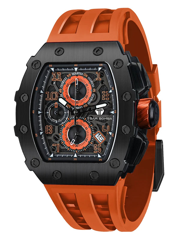 TSAR BOMBA watch showcasing its waterproof capabilities.